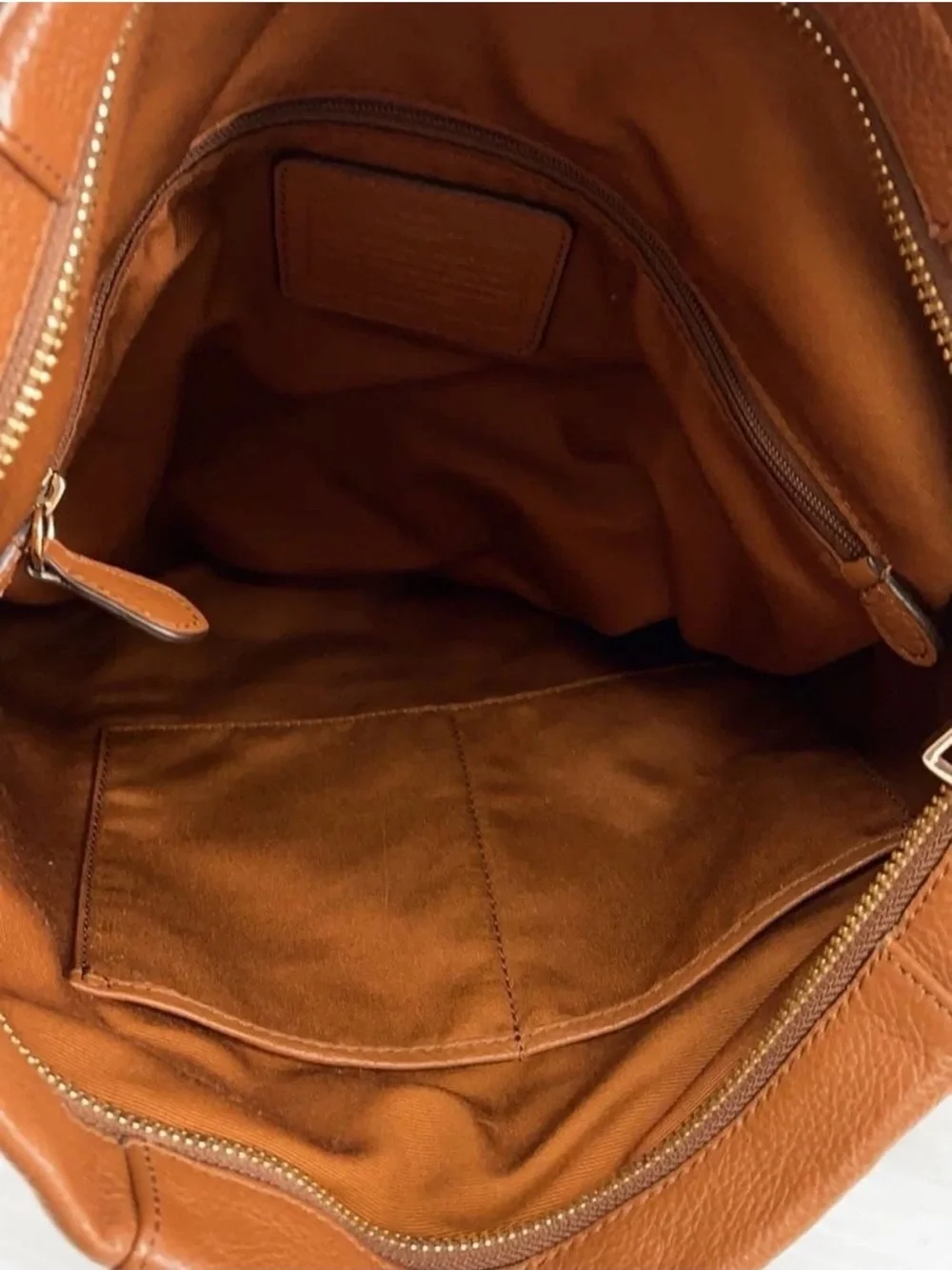 Coach Cognac Pebbled Leather Shoulder Bag